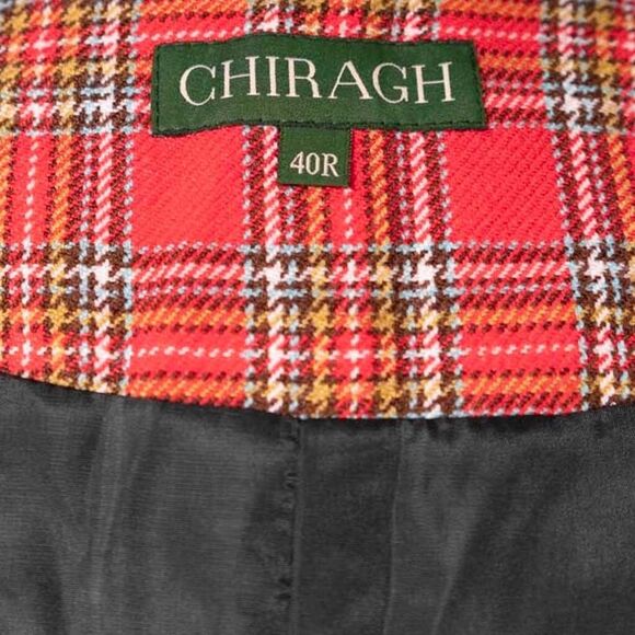 Mens Waistcoat Suit Vest 40R Pink Green Blue Plaid Wool Formal Wedding Party - Picture 3 of 9